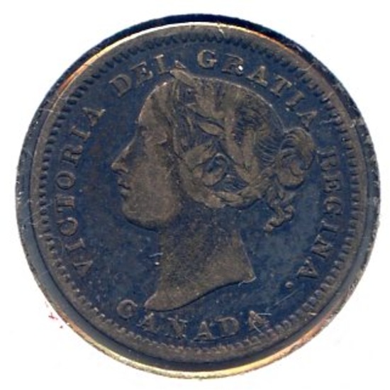 Canada 1899 silver 10 cents good VF