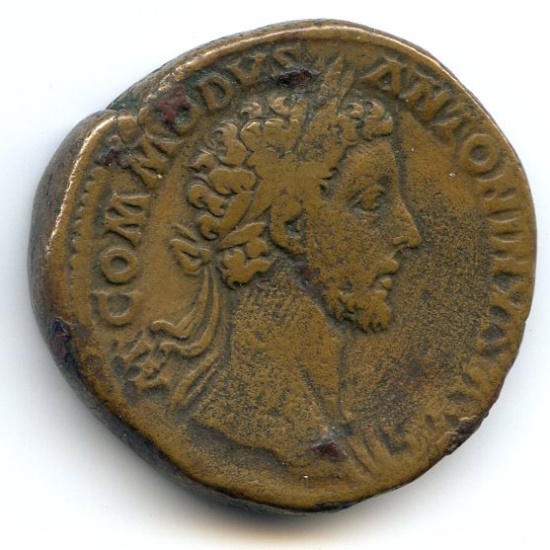 Ancient/Imperial Roman c. 181 CE sestertius F