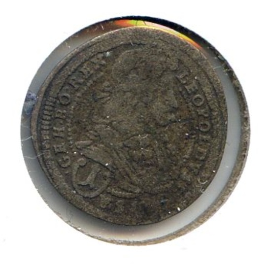 Austria 1701 silver 1 kreuzer about VF