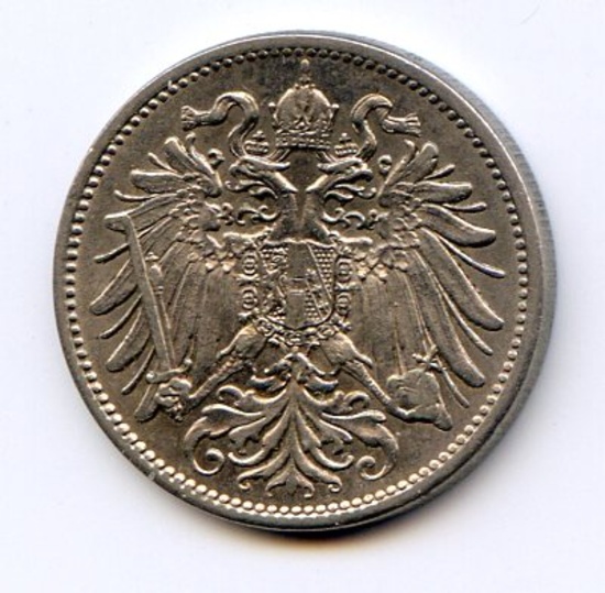 Austria 1911 20 heller lustrous AU/UNC