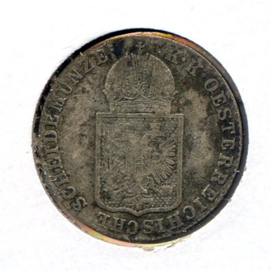 Austria 1849-C silver 6 kreuzer F+