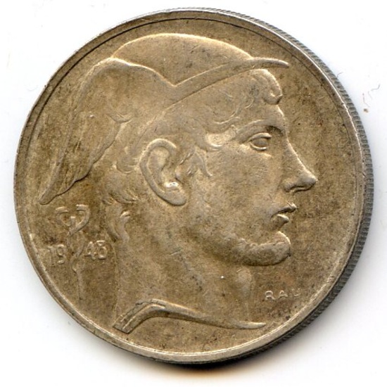 Belgium 1948 silver 50 francs UNC