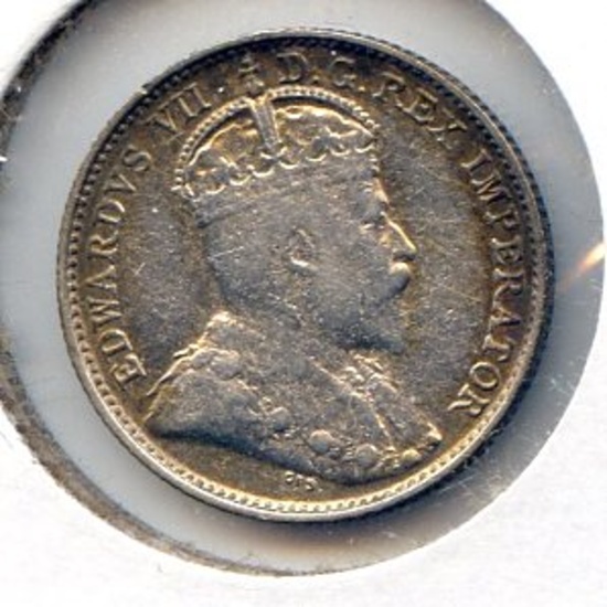 Canada 1903-H silver 5 cents good VF large H