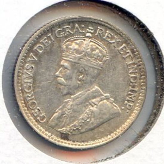 Canada 1919 silver 5 cents AU/UNC