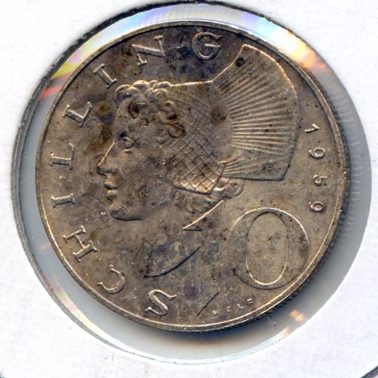Austria 1959-65 silver 10 schillings, 3 pieces UNC and PROOF