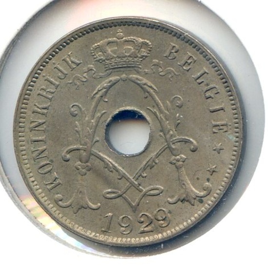 Belgium 1929 25 centimes choice BU