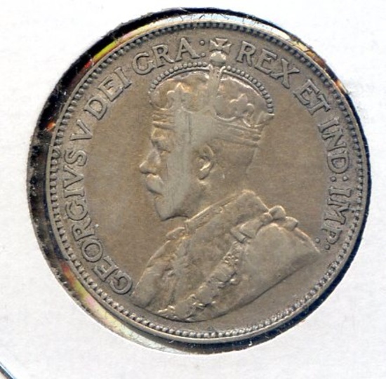 Canada 1920 silver 25 cents good VF