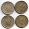 India/British 1941-45 silver 1/2 rupees, 8 pieces XF to UNC