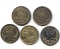 Russia 1901-1915 silver 10 kopecks, 5 pieces aVF to XF