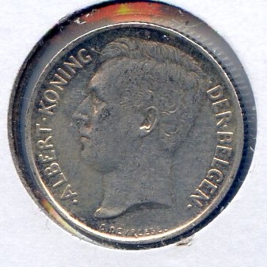 Belgium 1912 silver 50 centimes UNC