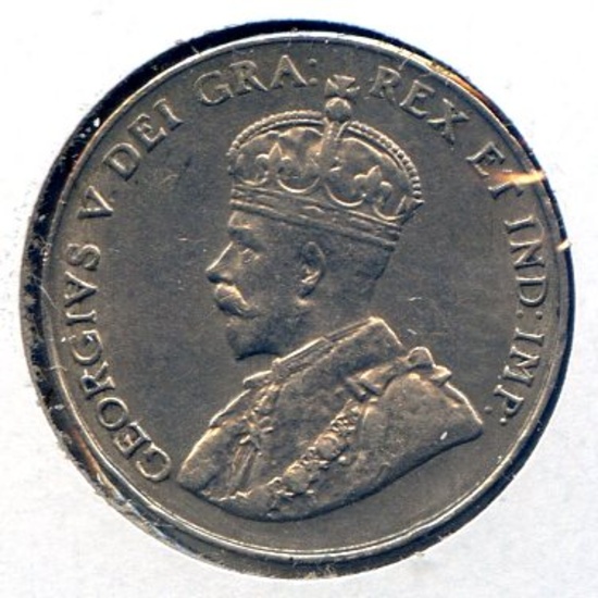 Canada 1922-29 5 cents, 3 pieces AU to UNC