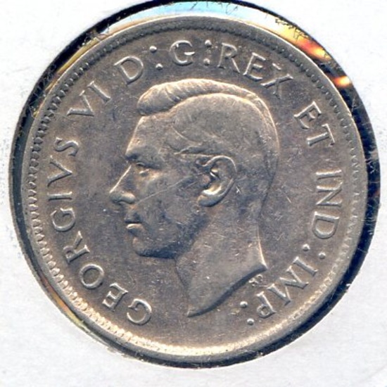 Canada 1939 silver 25 cents XF