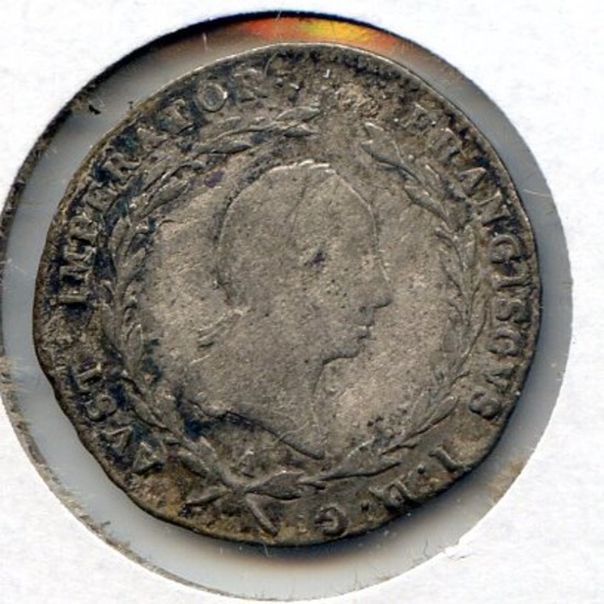 Austria 1815-A silver 5 kreuzer F