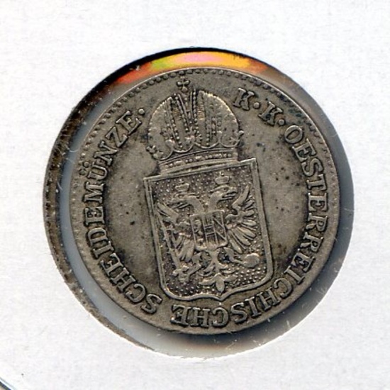 Austria 1849-A silver 6 kreuzer XF
