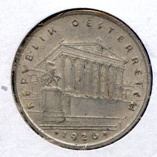 Austria 1926 silver schilling AU