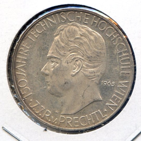 Austria 1965 silver 25 schilling toned PROOF