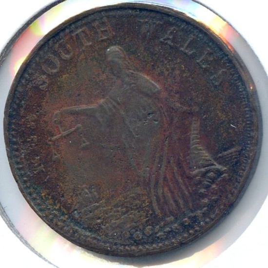 Australia/New South Wales 1850s penny token crude VF