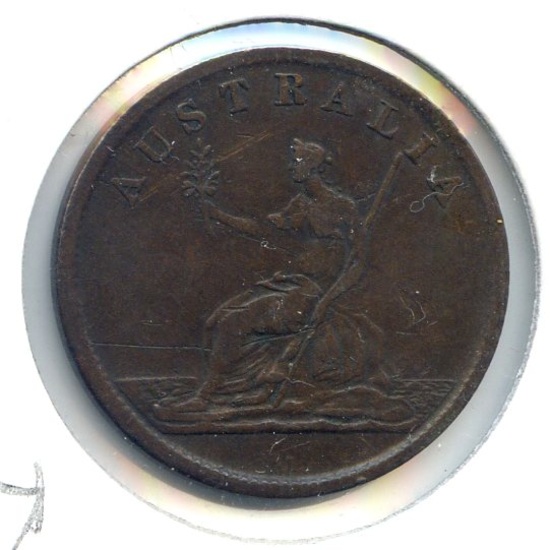 Australia/Melbourne 1850s Thrale and Cross 1/2 penny token VF SCARCE