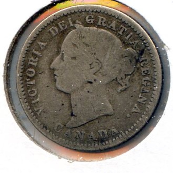 Canada 1881-H silver 10 cents VG