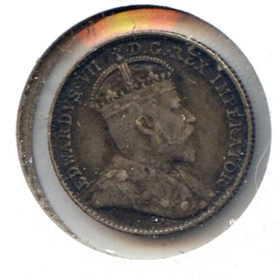 Canada 1902 silver 5 cents about XF