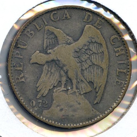 Chile 1915 silver 1 peso F