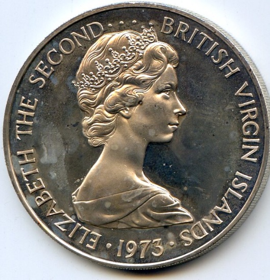 British Virgin Islands 1973 silver 1 dollar PROOF