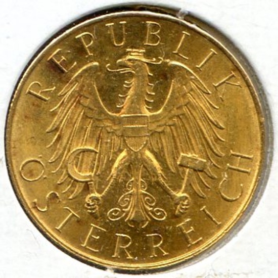 Austria 1926 GOLD 25 schilling AU
