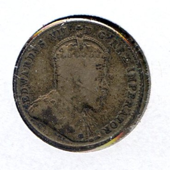 Canada 1906 silver 10 cents F
