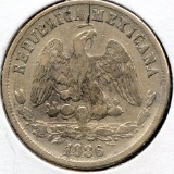 Mexico 1886 PiR silver 50 centavos VF details