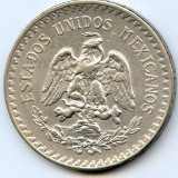Mexico 1919 silver 1 peso about XF