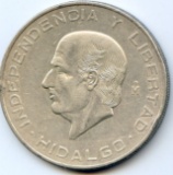 Mexico 1956 silver 10 pesos AU