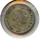 Netherlands 1876 silver 10 cents VF/XF