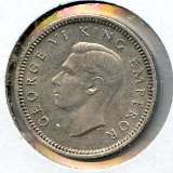 New Zealand 1941 silver 3 pence BU KEY DATE