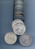USA roll of common date Morgan silver dollars, 20 pieces
