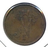 Finland 1907 10 pennia VF