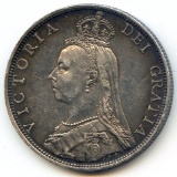 Great Britain 1889 silver florin AU