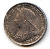 Great Britain 1896 silver 6 pence choice BU