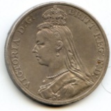 Great Britain 1889 silver crown nice XF