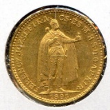 Hungary 1895-KB GOLD 20 korona prooflike AU