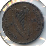 Ireland 1933 penny XF KEY DATE