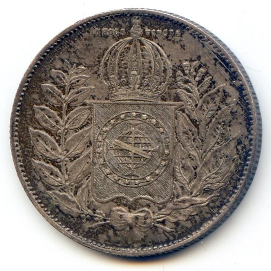 Brazil 1852 silver 1000 reis XF