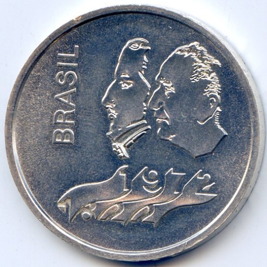 Brazil 1972 silver 20 cruzeiros BU