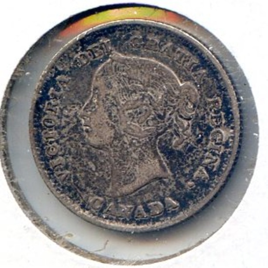 Canada 1896 silver 5 cents VF dark tone