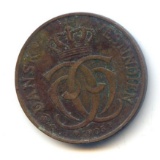 Danish West Indies 1905 GJ 1 cent (5 bits) good VF