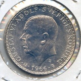 Sweden 1966 silver 5 kronor choice BU