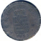Germany/Saxony-Albertine 1855-F silver 2 neu groschen XF