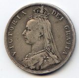 Great Britain 1887 silver 1/2 crown VF