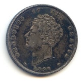Great Britain 1826 silver 1 shilling toned XF