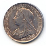 Great Britain 1896 silver 6 pence choice toned BU