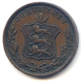 Guernesey 1858 8 doubles about XF